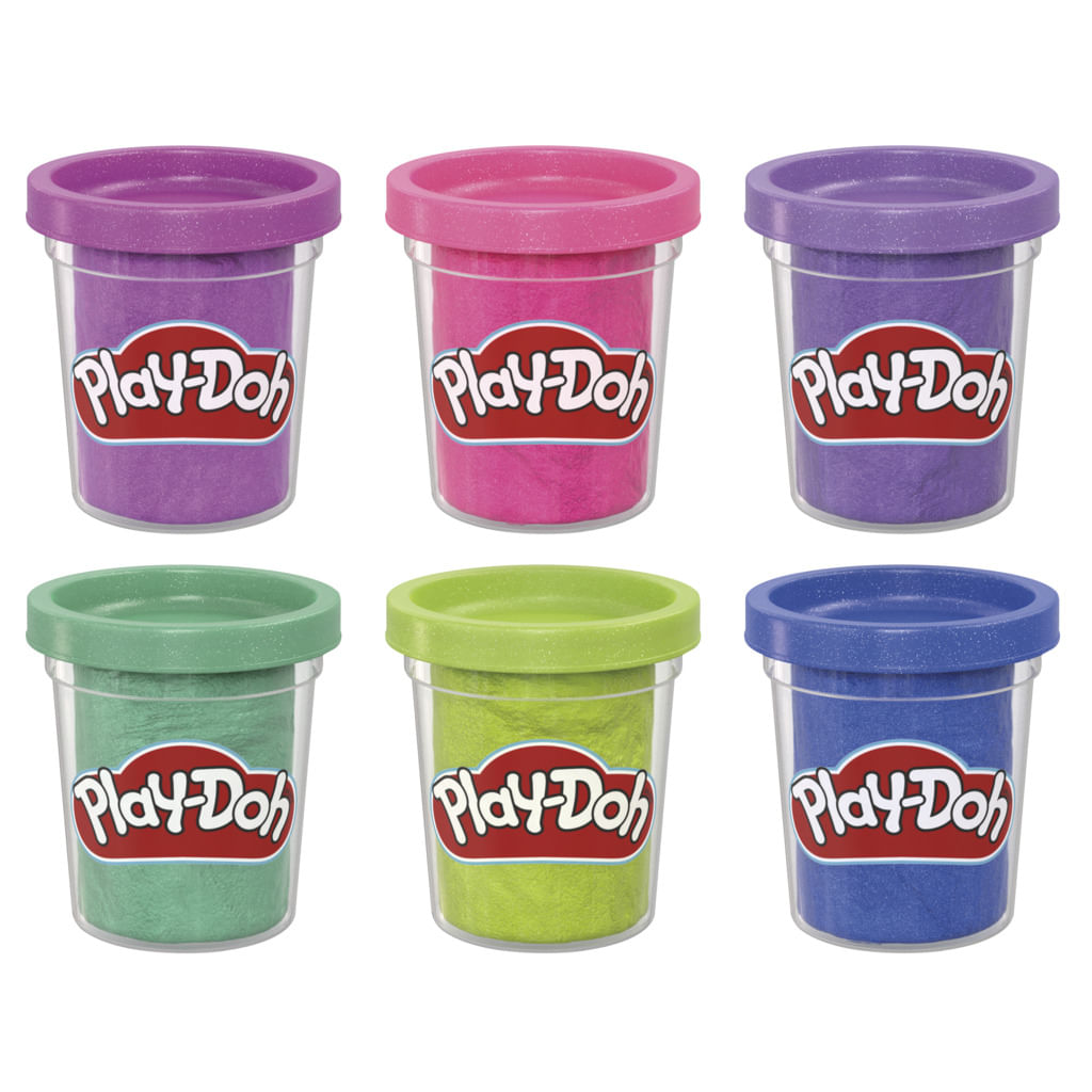 Hasbro Play-Doh 6 Vasetti Brillanti, Sparkle Collection, confezione da 6, pasta modellabile Play-Doh 6 Vasetti Brillanti, Sparkle Collection, confezio