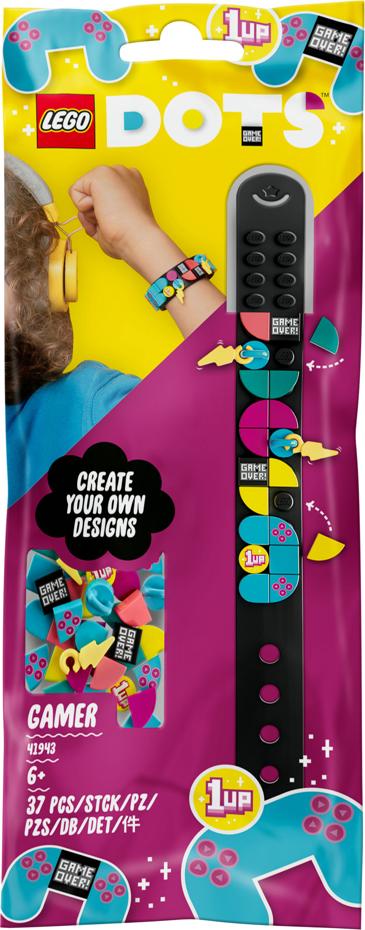 LEGO DOTS Gamer - Braccialetto con Ciondoli