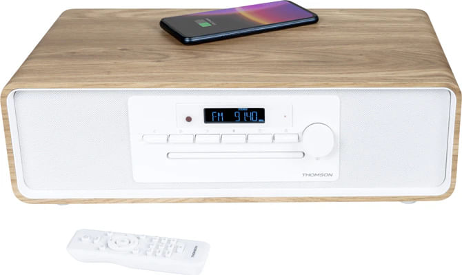 Thomson MIC301IBT set audio da casa Microsistema audio per la casa 10 W Bianco, Legno