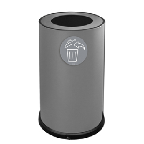 STILCASA Contenitore tondo per raccolta differenziata - 1 scomparto - 100 L - grigio - Stilcasa
