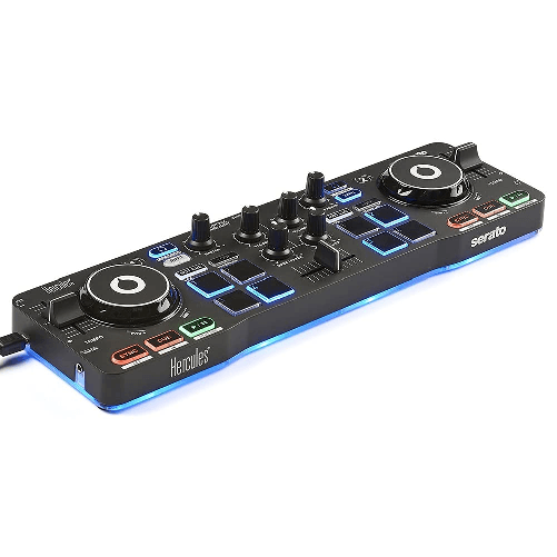 HERCULES DJControl Starlight - Controller DJ USB Portatile Hercules Starlight Mixer a CD 2 canali Nero