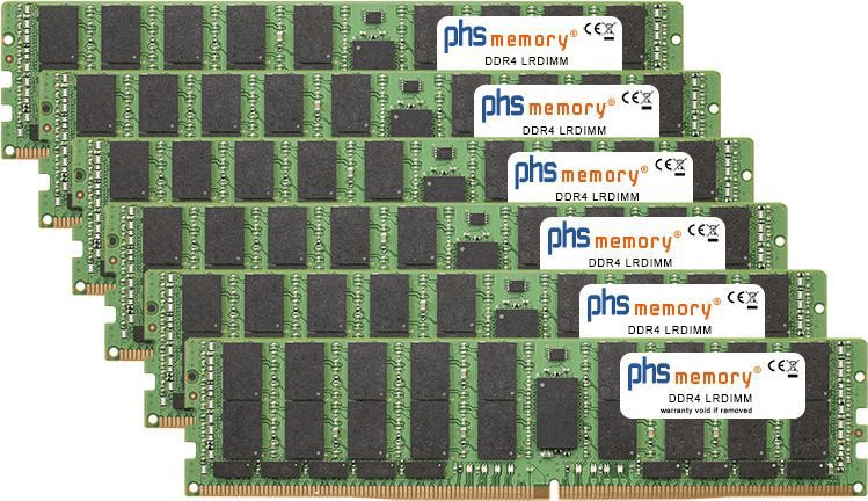 PHS-memory 384GB (6x64GB) Kit RAM Speicher f¼r Apple MacPro 28-Core 2,5GHz (2019) DDR4 LRDIMM 2933MHz PC4