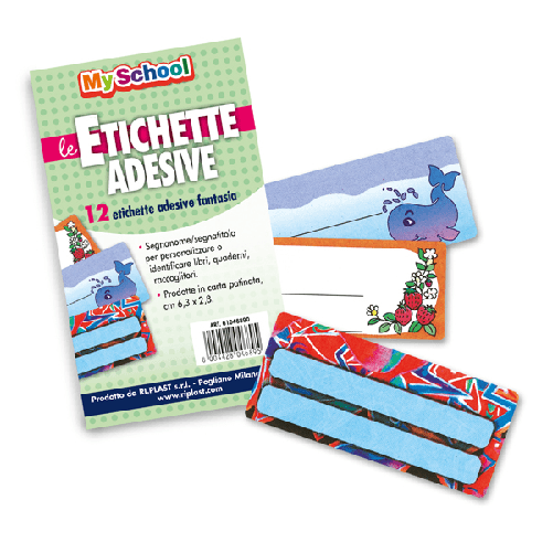 Colorosa ETICHETTE ADESIVE SEGNANOMI bustina 12 etichette 6,3x8cm fantasie assortite