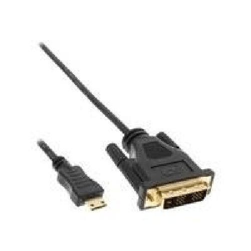 Inline - cavo adattatore - dvi -d pu² essere mini hdmi con - 05 m - schermato - nero (17474p)