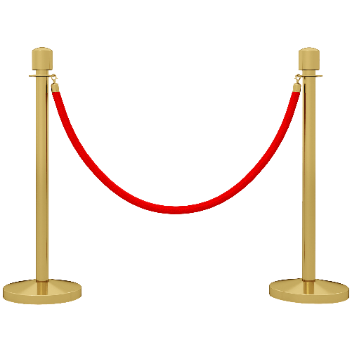 HOMCOM Colonnine Segnapercorso in Acciaio Inox Oro con Corda Vellutata Rossa di 1.5 m e Base Riempibile,, Ø32x96 cm