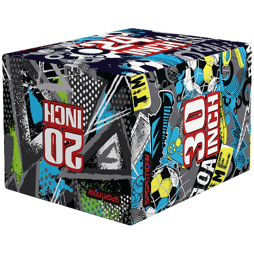 SPORTNOW Plyo Box 3 Altezze Jumping Box Antiscivolo per Casa e Palestra, 76x61x51cm, Multicolore