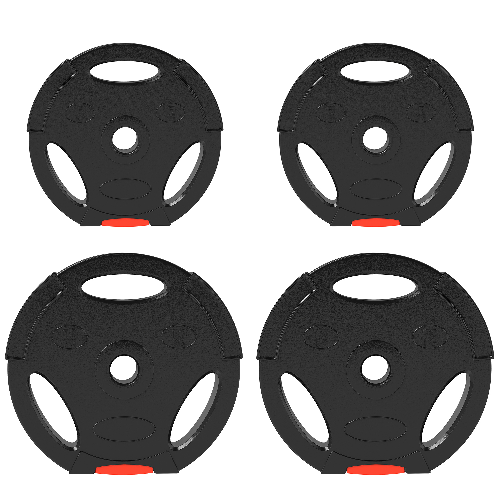 SPORTNOW Kit Pesi con 2 Dischi da 10 kg e 2 Dischi da 5 kg in Polipropilene e Sabbia, Ø34x6 cm e Ø27x4.5 cm, Nero