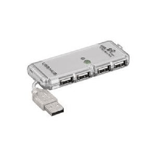 Wentronic goobay USB 2.0 Hi-Speed HUB/Verteiler - Hub - 4 Anschl¼sse - Hi-Speed USB - transparent