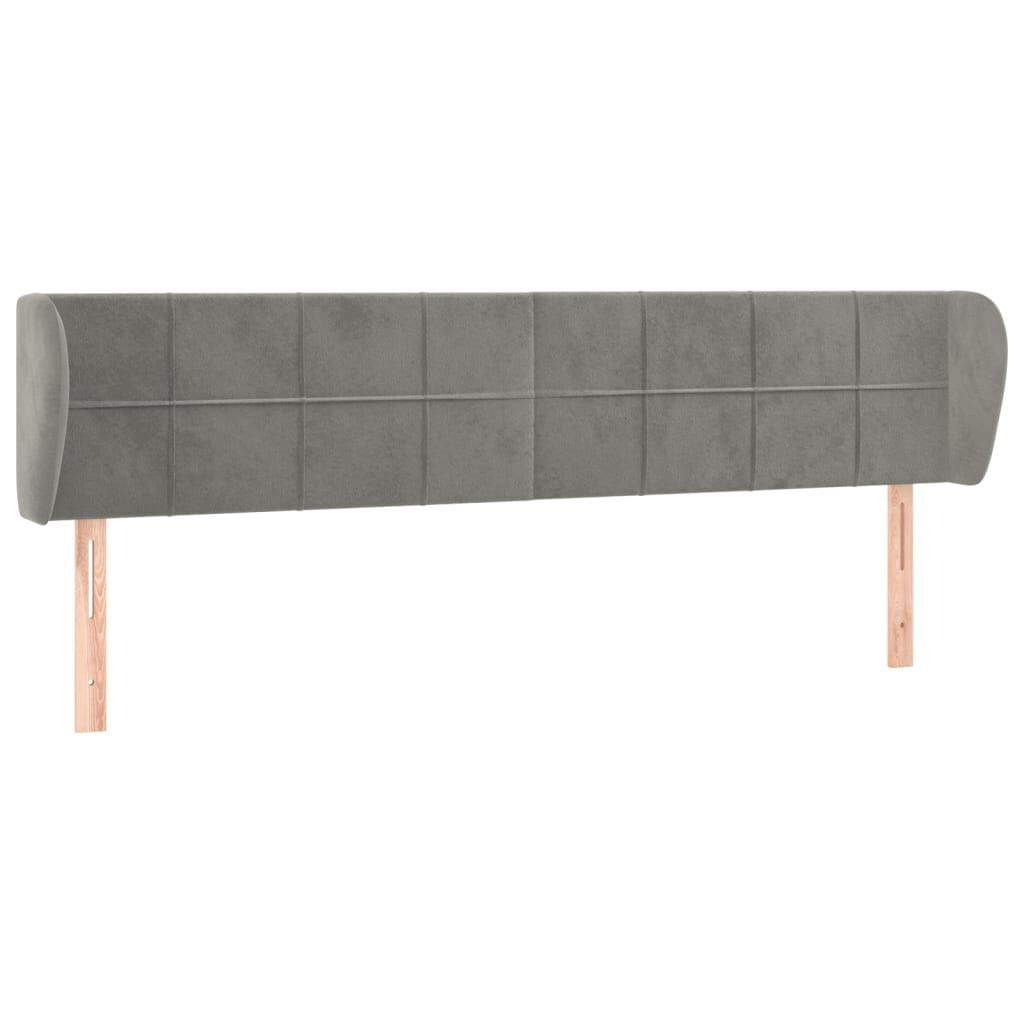 VidaXL Testiera ad Orecchio Grigio Chiaro 163x23x78/88 cm in Velluto VidaXL 3117198 testiera e pedana Grigio chiaro