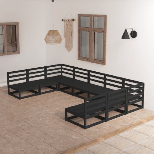 VidaXL Set Divani da Giardino 9 pz in Legno Massello di Pino VidaXL 3076143 set mobili da esterno