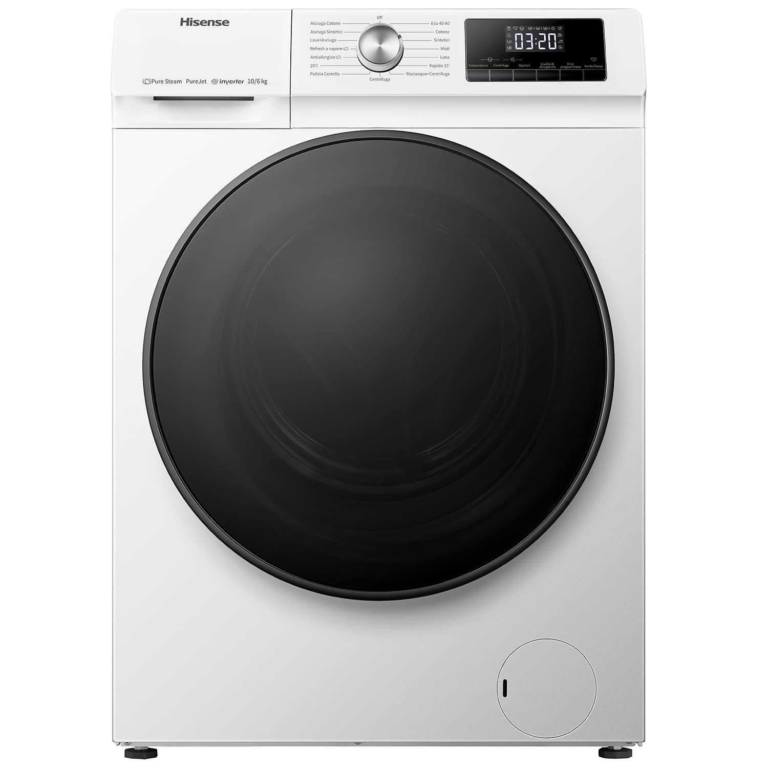 Hisense WDQA1014EVJM lavasciuga Libera installazione Caricamento frontale Bianco D