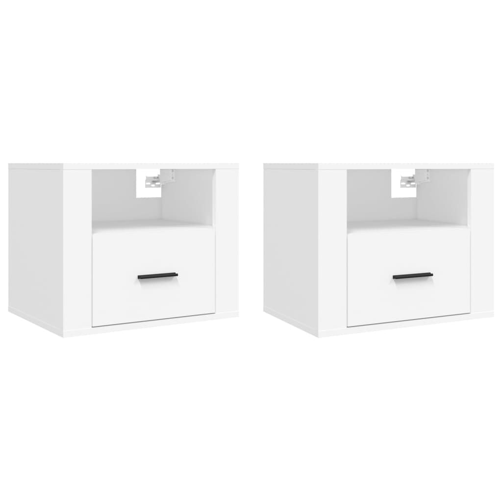 VidaXL Comodini a Muro 2 pz Bianchi 50x36x40 cm VidaXL 816881 comodino Bianco