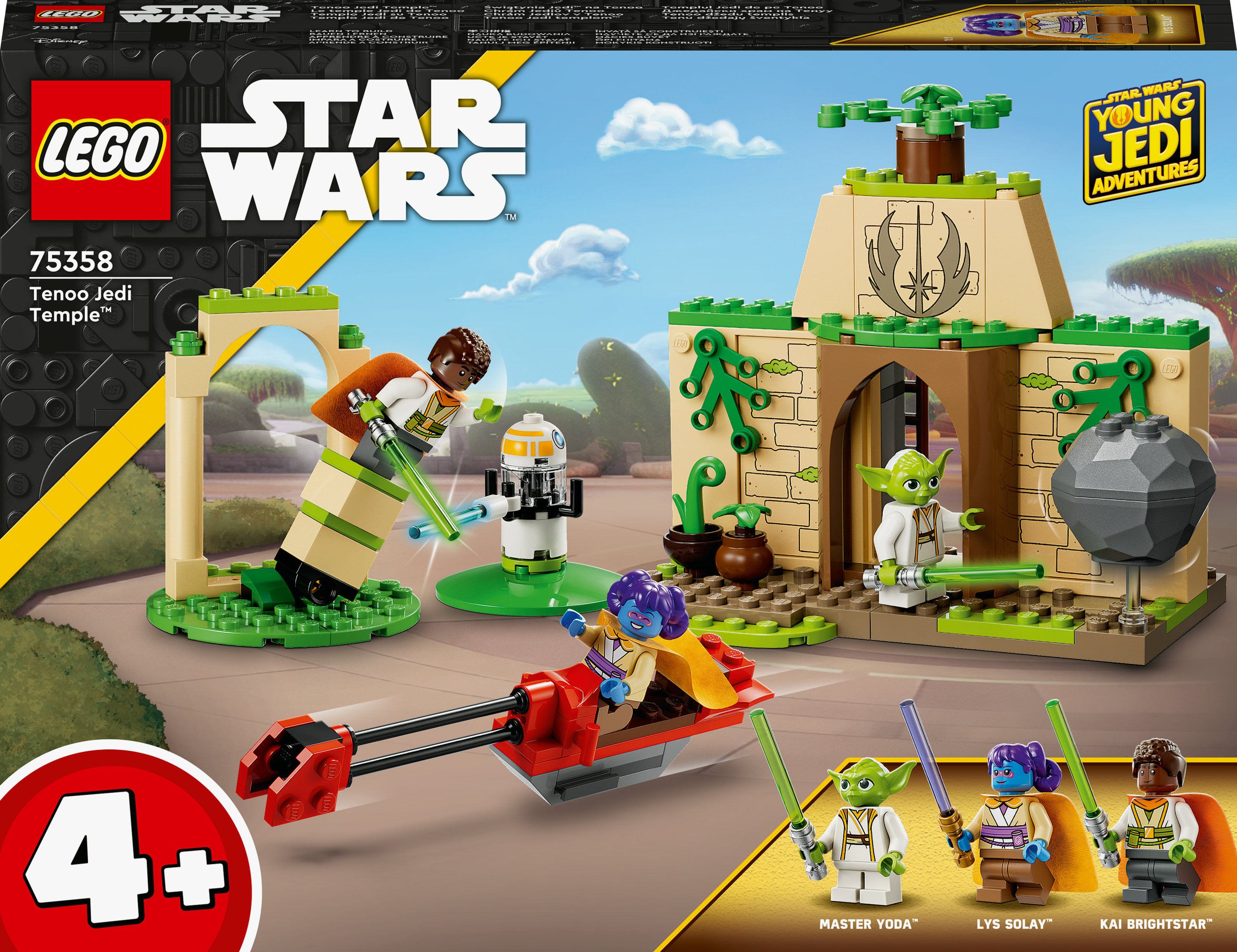 LEGO Star Wars 75358 Tempio Jedi su Tenoo con Maestro Yoda, Spade Laser Giocattolo, Droide e Speeder Bike LEGO Star Wars Tempio Jedi su Tenoo