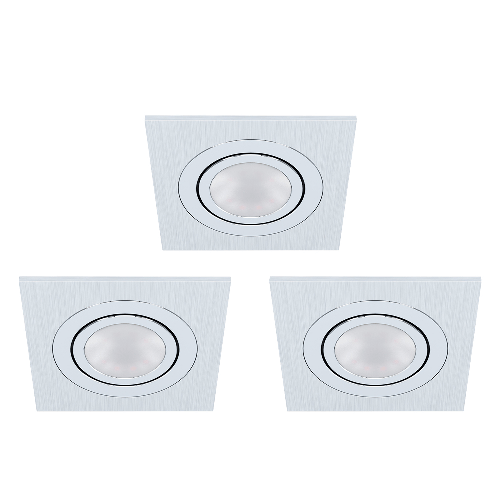 Eglo Faretto Ad Incasso Contemporaneo Areitio Alluminio Spazzolato 3 Luci Gu10 4,6W