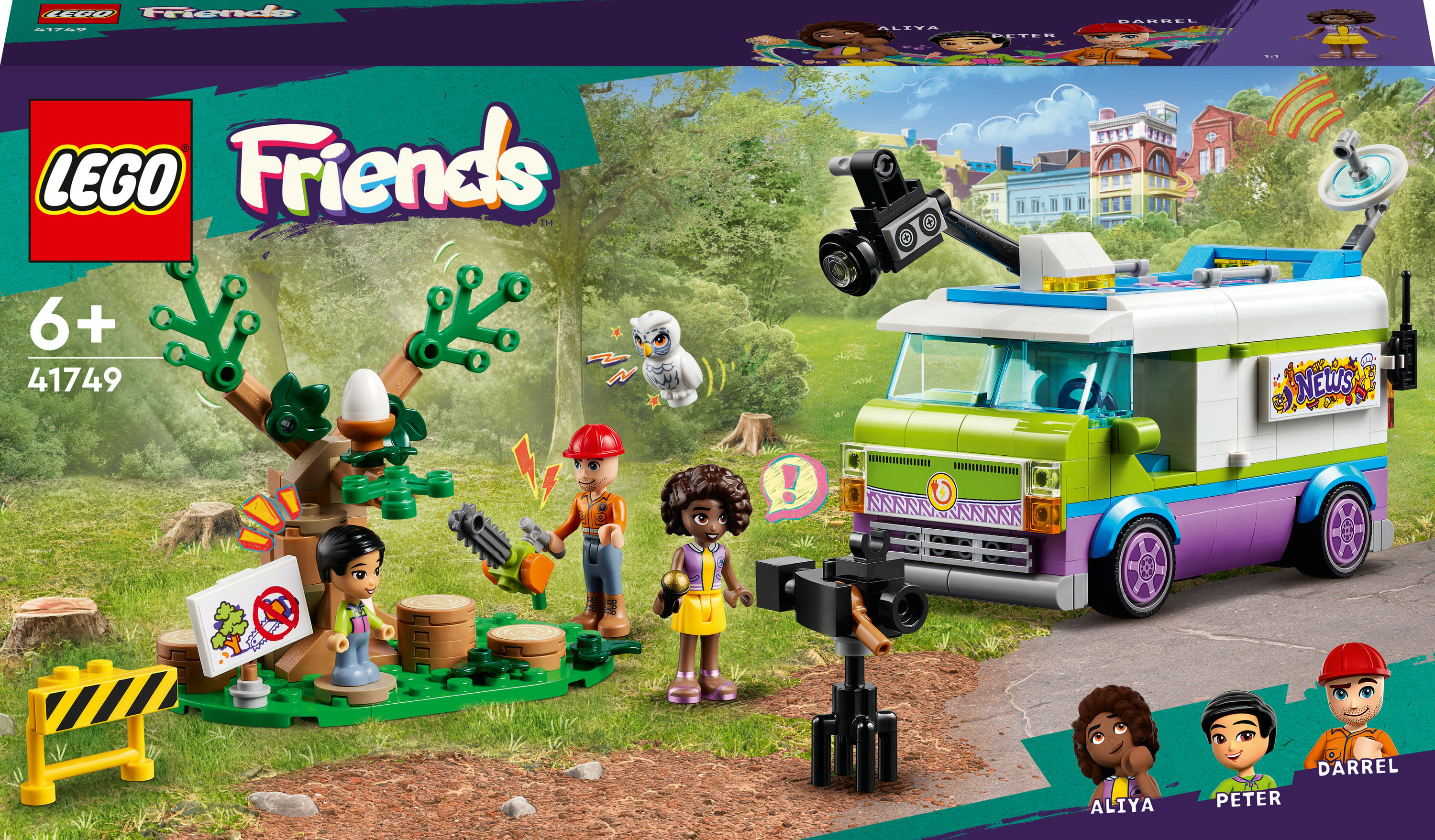 LEGO Friends 41749 Furgone della Troupe Televisiva, Camion Giocattolo per le Notizie e Salvataggio Animali LEGO Furgone della troupe televisiva