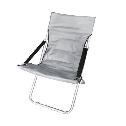 Trade Shop Traesio-sedia Canapone In Poliestere Grigio Imbottita Pieghevole Sdraio Giardino Veranda 281027 -