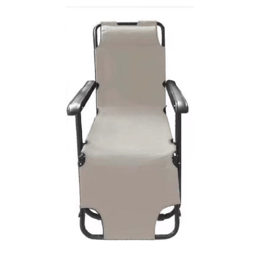 Trade Shop Traesio-sdraio Sedia Lettino Relax Prendisole Da Spiaggia Giardino Pieghevole Crema 285003 -