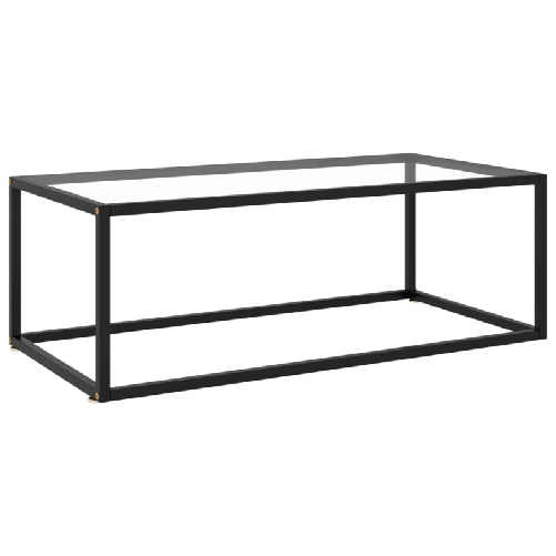 VidaXL Tavolino da Salotto Nero con Vetro Temperato 100x50x35 cm VidaXL 322879 tavolino da caffè, comodino e consolle da soggiorno