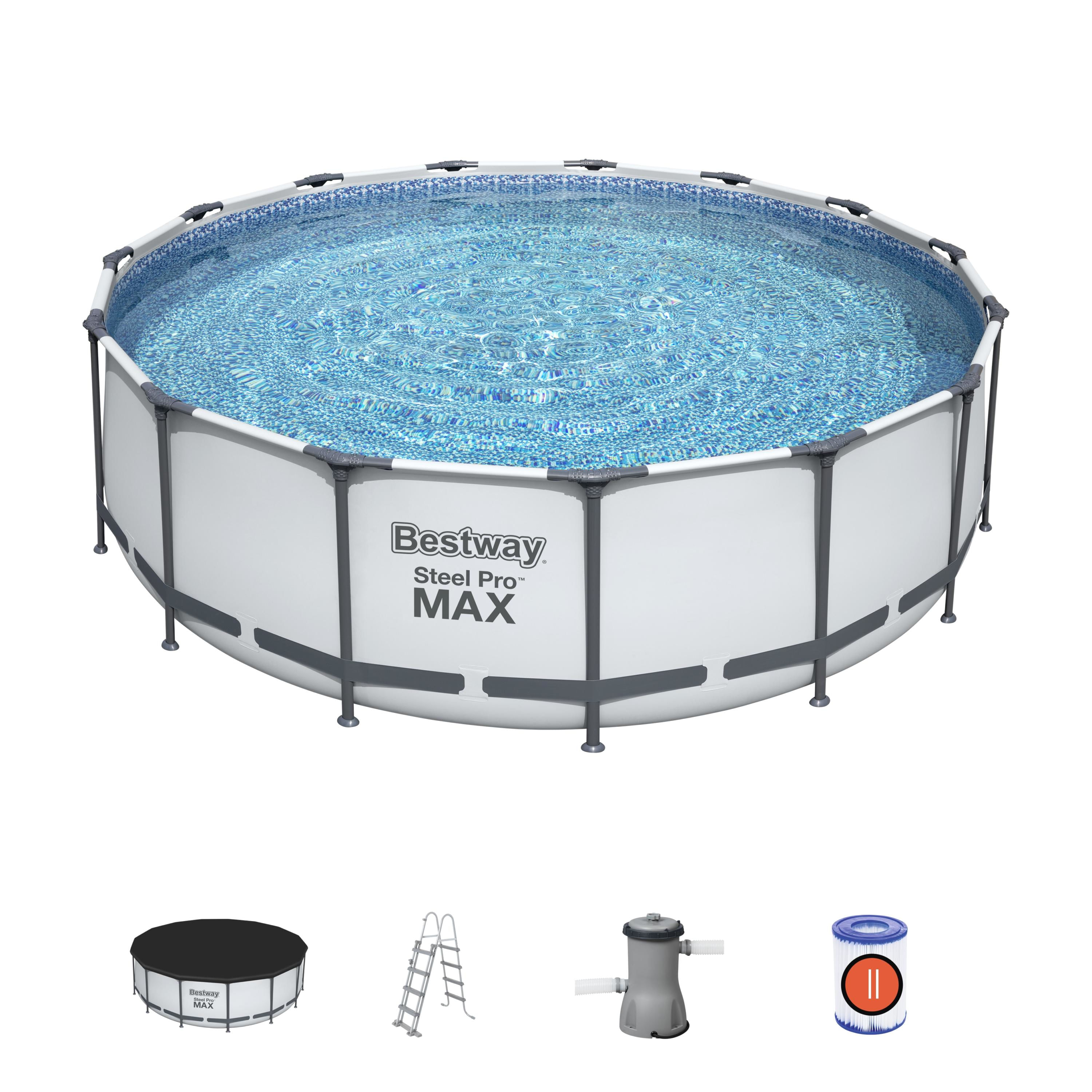 Bestway Steel Pro 56438 piscina fuori terra Piscina con bordi Piscina rotonda 16015 L Blu Bestway Set Piscina Fuori Terra Steel Pro MAX Rotonda 457x12