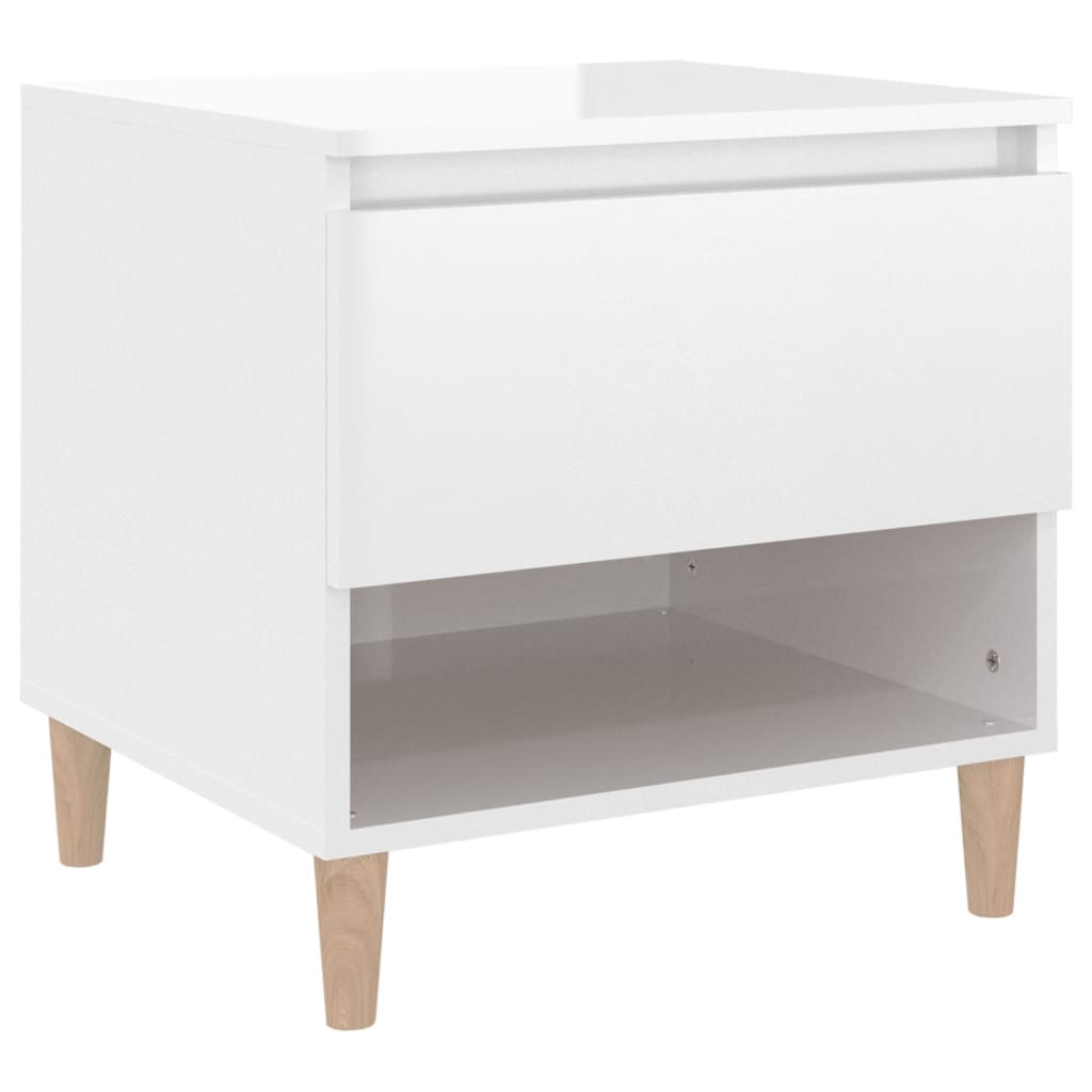 VidaXL Comodini 2 pz Bianco Lucido 50x46x50 cm in Legno Multistrato VidaXL 819537 comodino Bianco