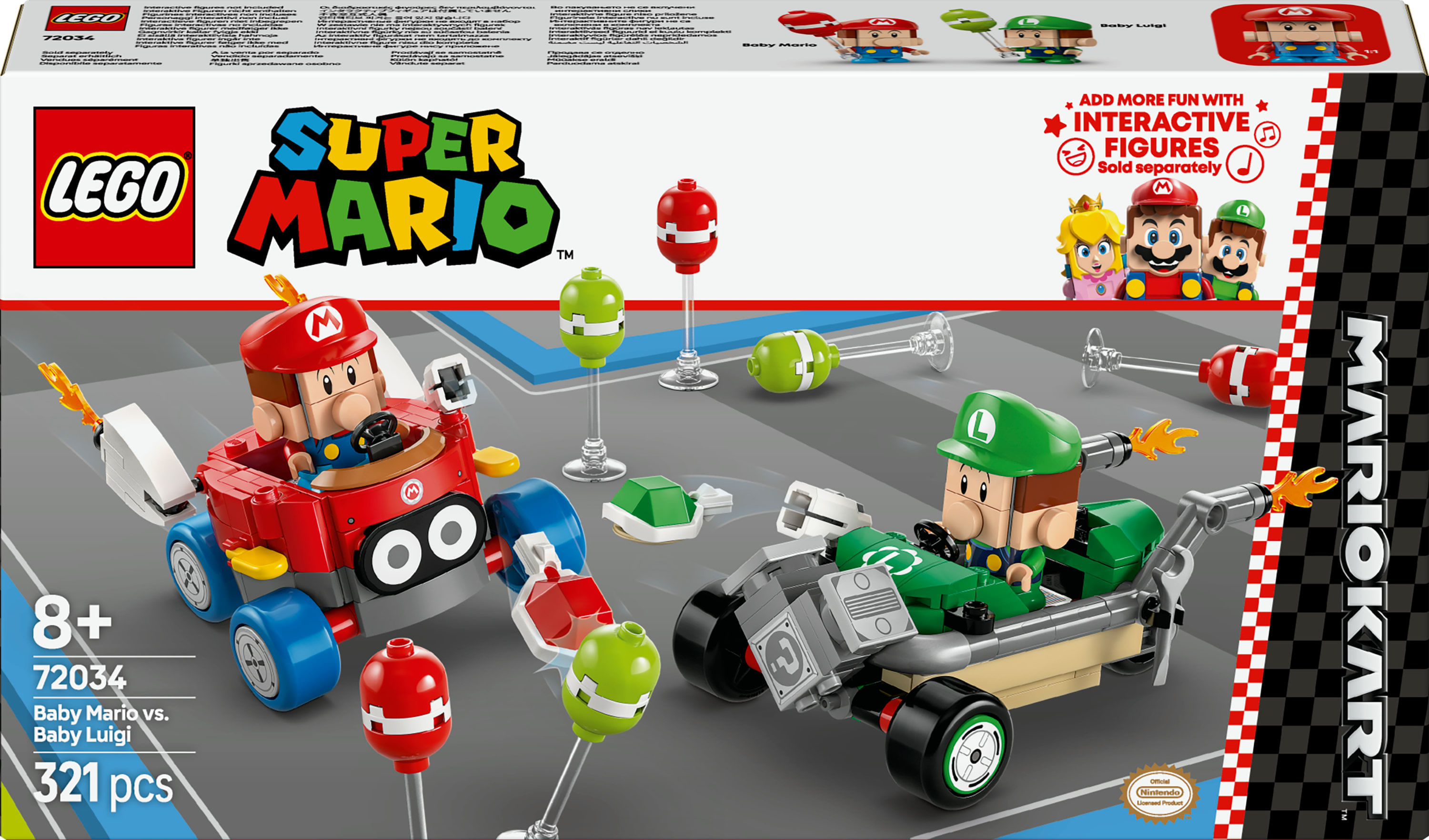 LEGO Super Mario Kart : Baby Mario vs Baby Luigi 2 Auto da Corsa da Costruire LEGO Mario Kart : Baby Mario vs Baby Luigi