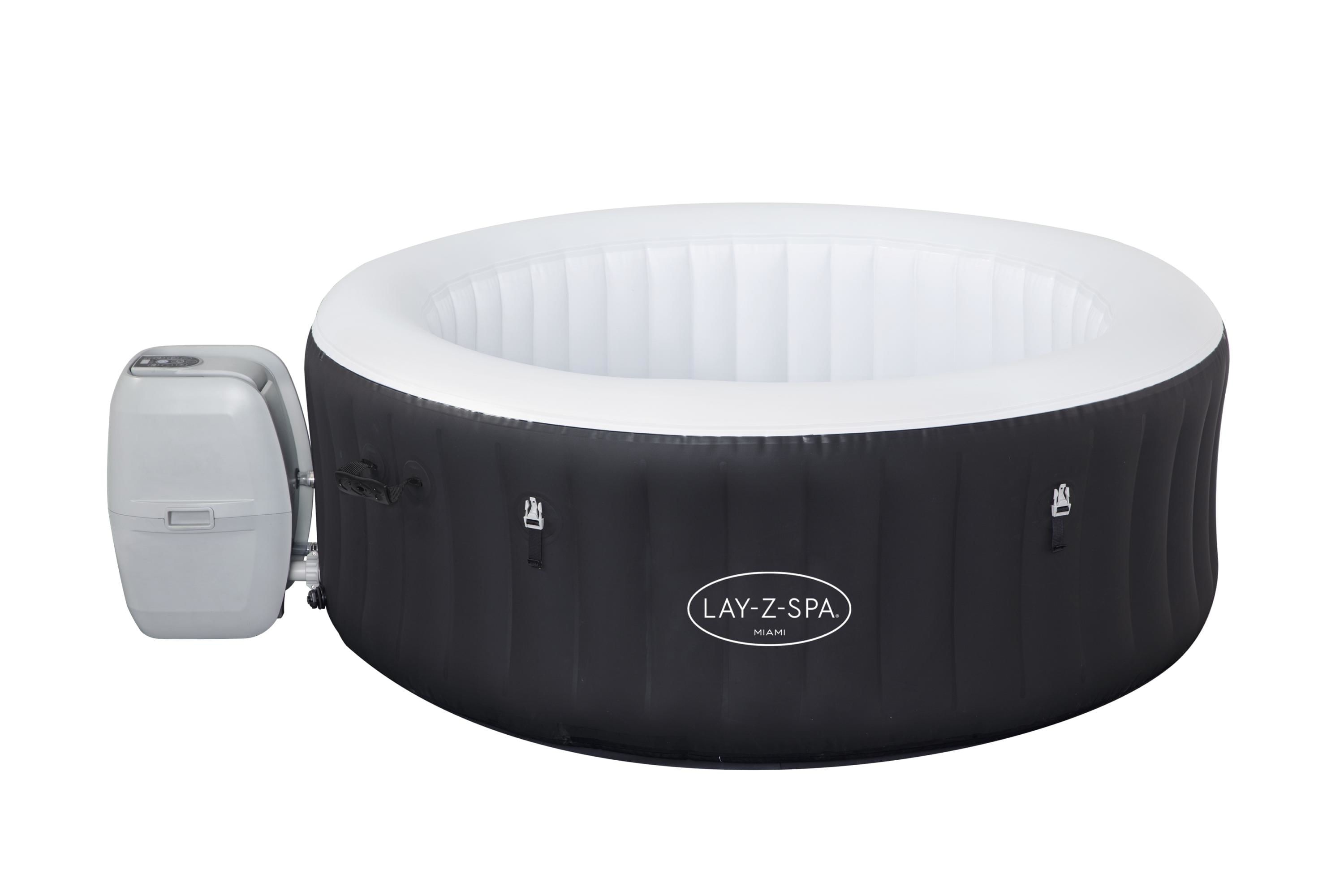 Bestway 60001 vasca idromassaggio e spa 669 L 4 persona(e) Rotondo Nero, Grigio, Bianco Bestway 60001 spa Lay-z Miami Airjet 180x66cm