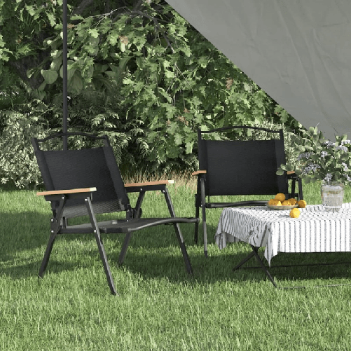 VidaXL 319482 sedia da esterno Terrazzo Oxford, Acciaio Nero