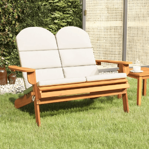 VidaXL Panchina Giardino Adirondack Cuscini 126 cm Massello di Acacia VidaXL 360039 panca da esterno Legno di acacia