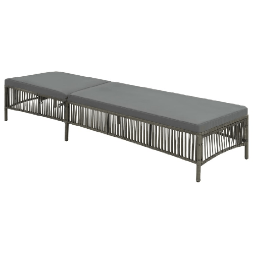 VidaXL 44455 sedia da esterno Salone Seduta imbottita Polietilene, Malacca, Acciaio Grigio