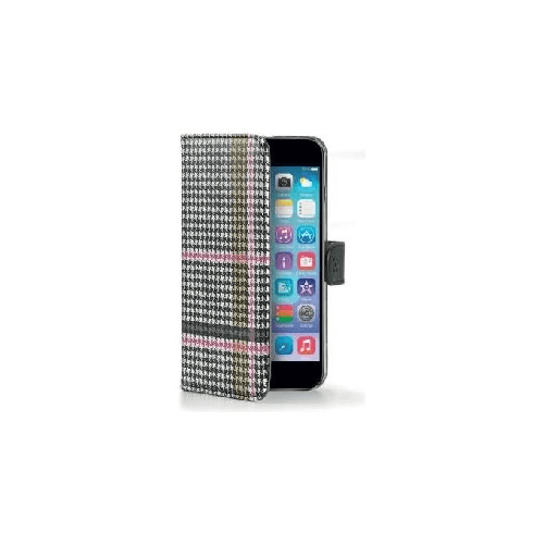 Celly PDPAGEIPH6PK custodia per cellulare Custodia a libro Grigio, Rosa