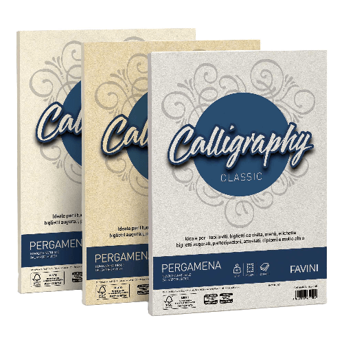 FAVINI Carta CALLIGRAPHY PERGAMENA 90gr A4 50fg oro 03 FAVINI Favini A69W204 carta inkjet A4 (210x297 mm) 50 fogli Oro