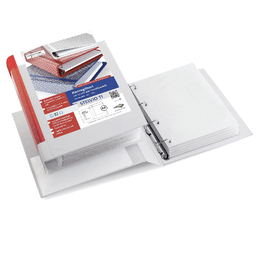 SEI ROTA Raccoglitore personalizzabile Stelvio TI - 4 anelli a D 17 mm - dorso 3 cm - 22 x 30 cm - bianco - Sei Rota SEI Rota Stelvio TI raccoglitore