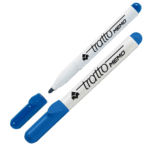 Tratto F.I.L.A. Marcatore Punta Tonda Con Inchiostro Cancellabile Tratto Memo Punta Media Colore Blu TRATTO PENNARELLO A SECCO TRATTO MEMO PuntaTonda
