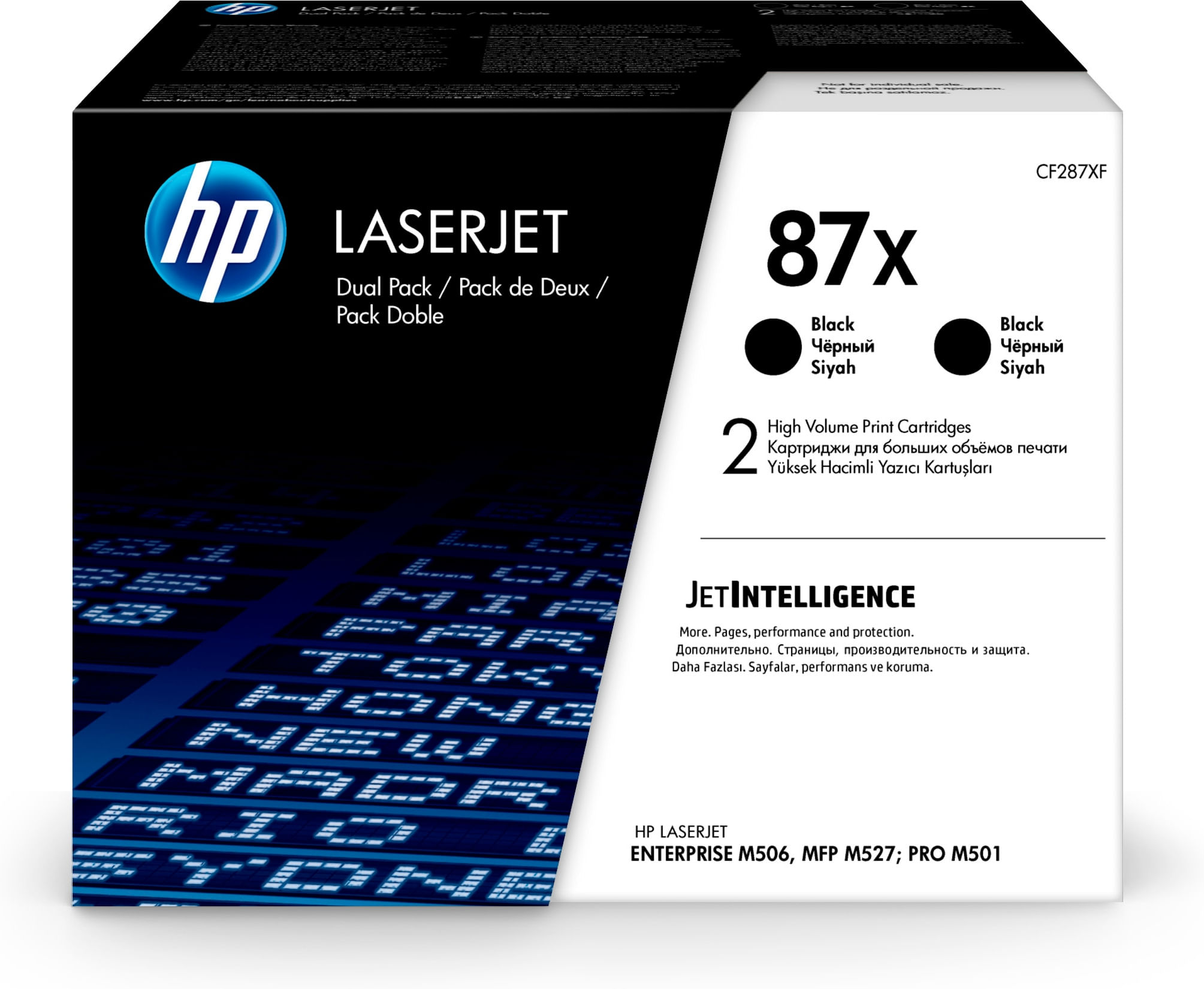 HP Confezione da 2 cartucce toner nero originale ad alta capacità LaserJet 87X