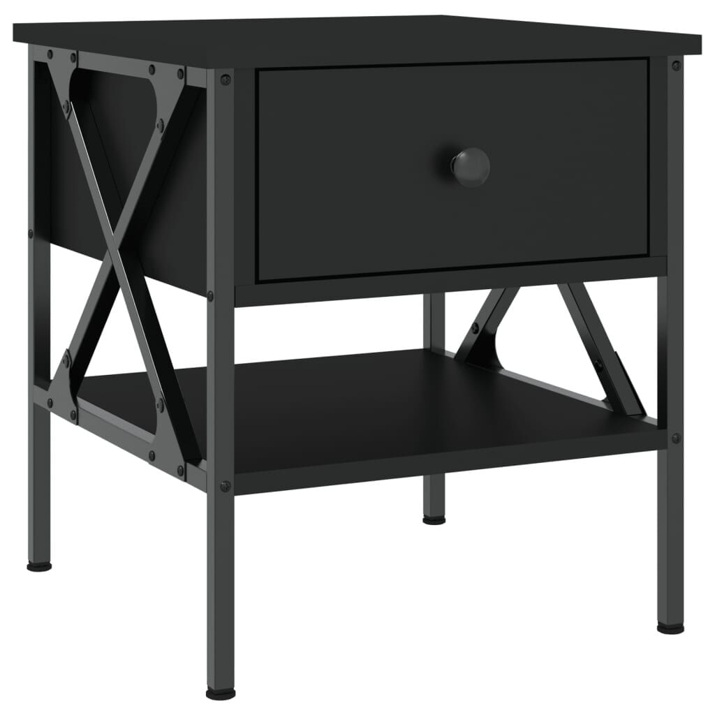 VidaXL Comodino Nero 40x42x45 cm in Legno Multistrato VidaXL 825953 comodino Nero