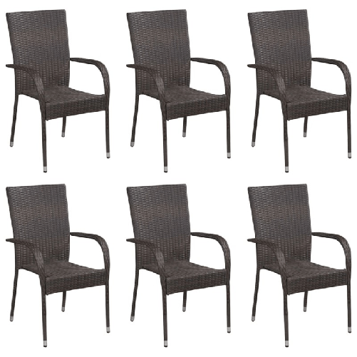 VidaXL 310086 sedia da esterno Terrazzo Rattan sintetico, Acciaio Marrone