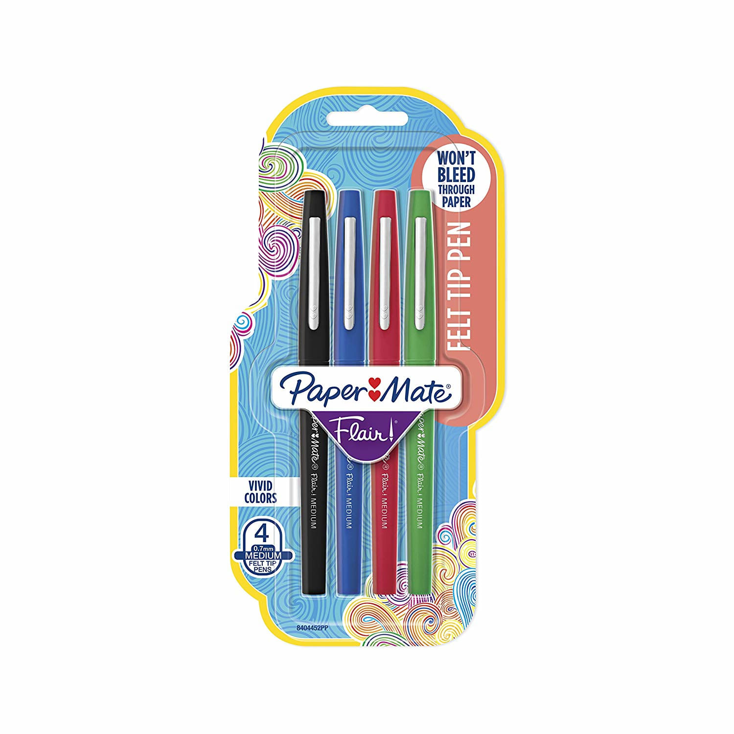 Paper Mate PAPERMATE Astuccio 4 colori Classic pennarello Flair Nylon Papermate Papermate Flair marcatore Medio Nero, Blu, Verde, Rosso 4 pz