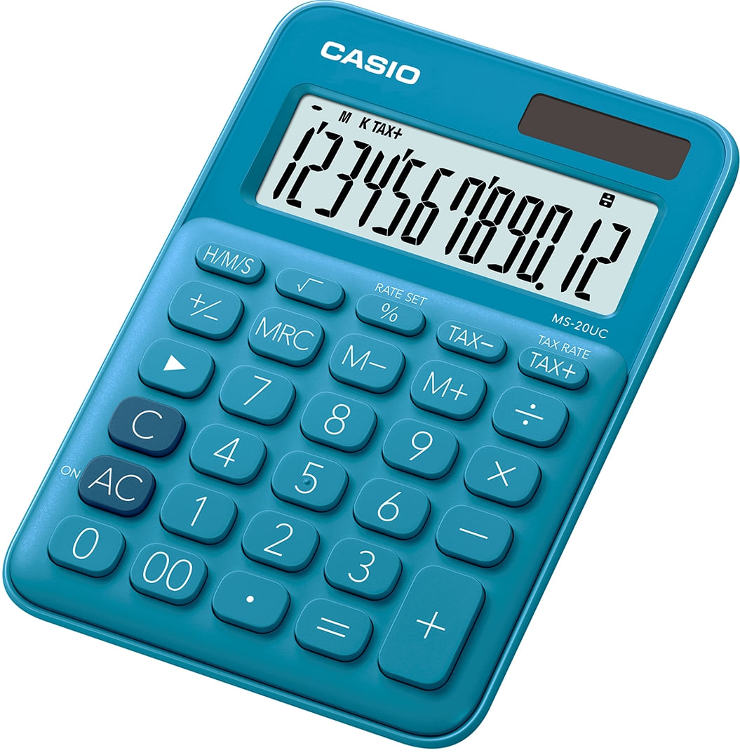Casio MS-20UC-BU calcolatrice Desktop Calcolatrice di base Blu Calcolatrice da tavolo MS-20UC blu Casio