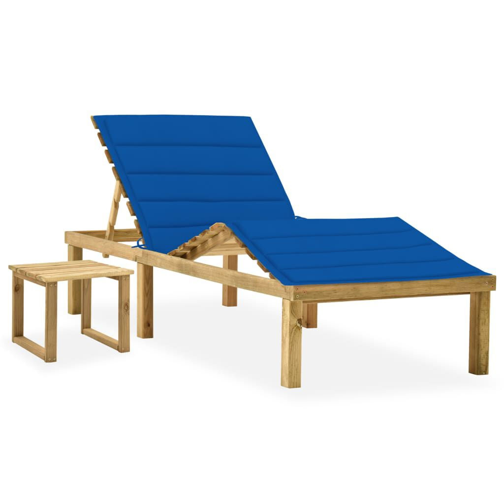 VidaXL 3065874 sedia da esterno Salone Seduta imbottita Legno di pino Blu