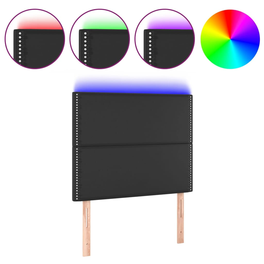 VidaXL Testiera a LED Nera 180x5x118/128 cm in Similpelle VidaXL 3122386 testiera e pedana Nero