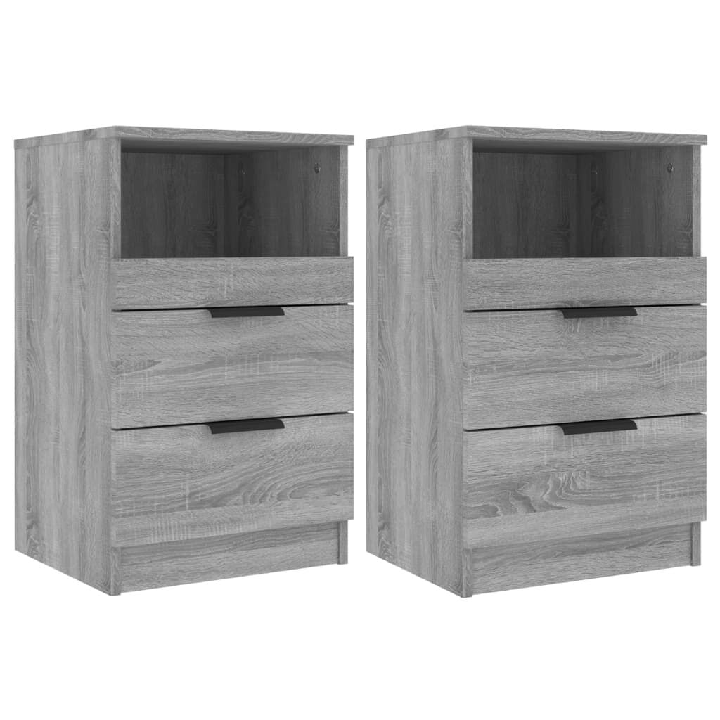 VidaXL Comodini 2 pz Grigio Sonoma in Legno Multistrato VidaXL 817042 comodino Quercia