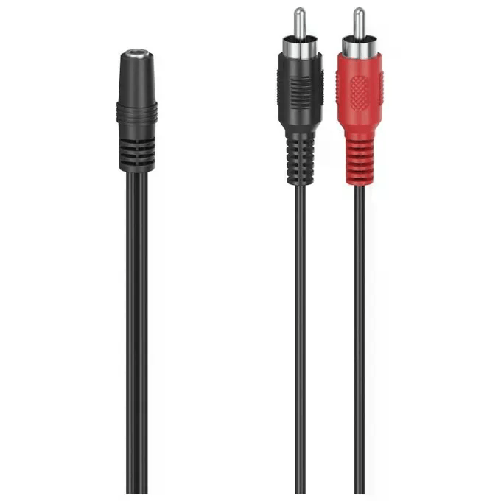 Hama Cavetto adattatore Jack 3.5 mm F/2 RCA M, 0,12 metri, nero