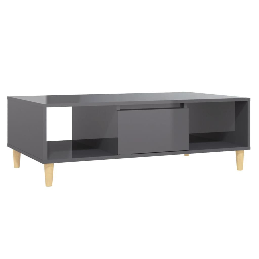 VidaXL Tavolino da Salotto Grigio Lucido 103,5x60x35 cm in Truciolato VidaXL 806021 tavolino da caffè, comodino e consolle da soggiorno
