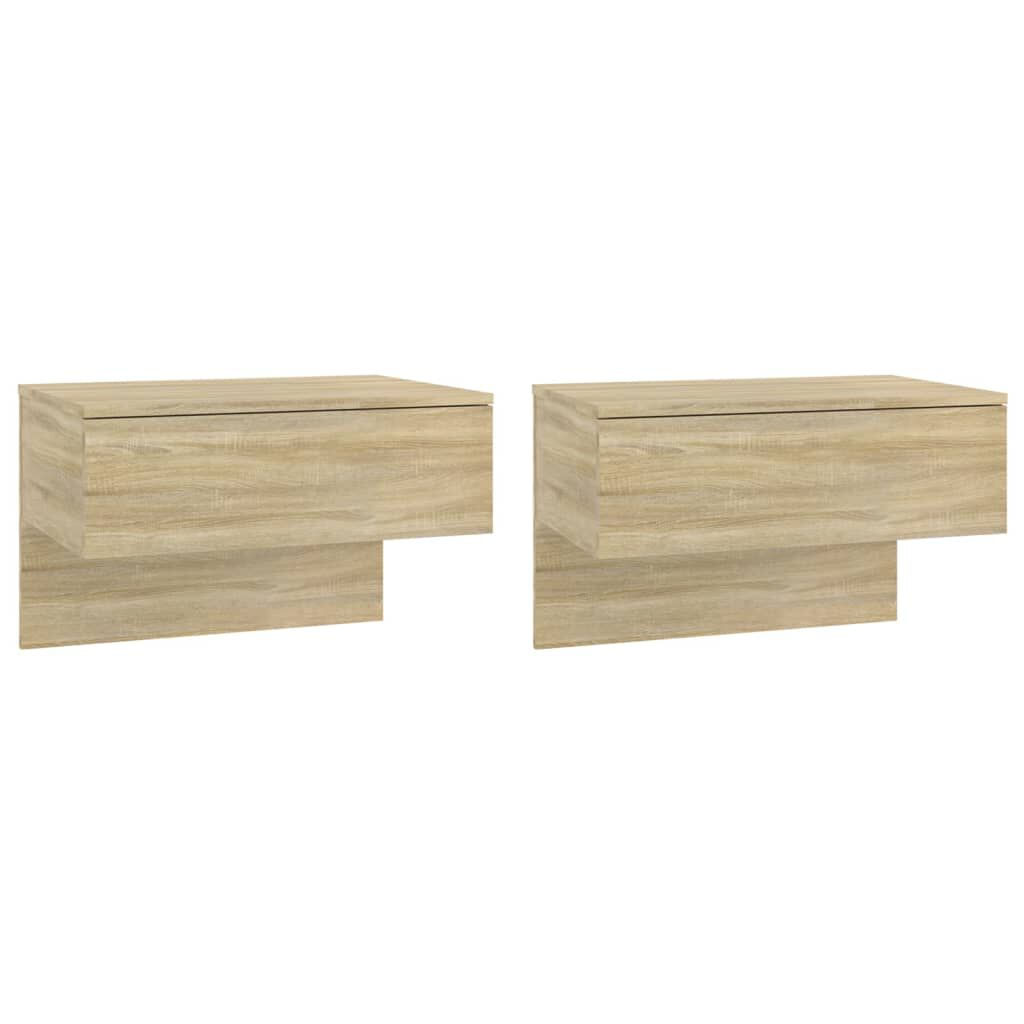 VidaXL Comodini a Muro 2 pz Rovere Sonoma VidaXL 810942 comodino Quercia