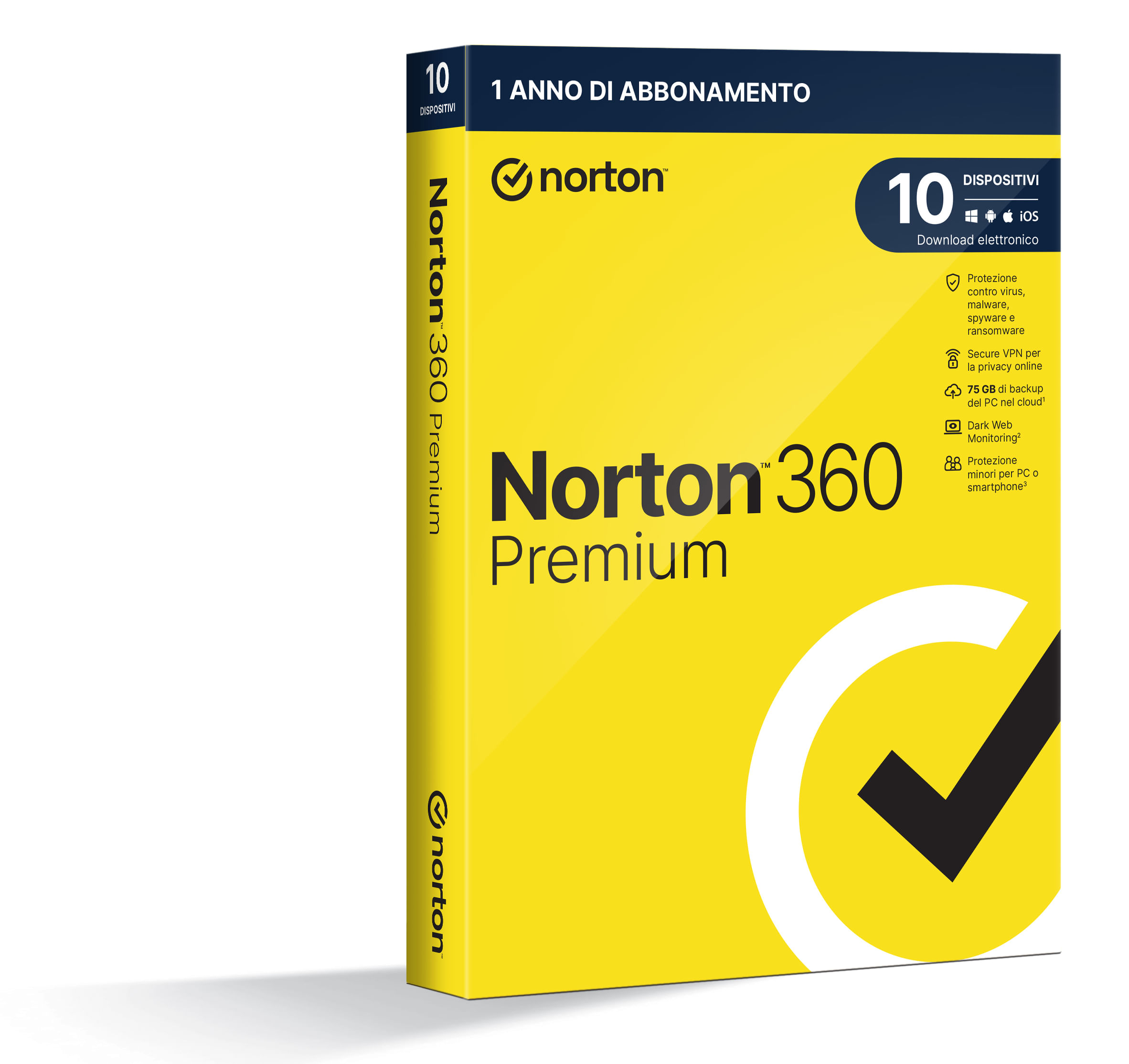 Symantec Norton 360 Premium 2024 | Antivirus per 10 dispositivi | Licenza di 1 anno | Secure VPN e Password Manager | Norton 360 Premium 2024 | Antivi