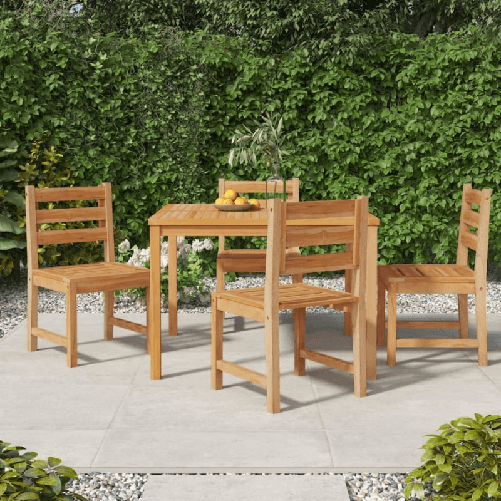VidaXL Sedie da Giardino 4 pz il Legno Massello di Teak VidaXL 3157174 sedia da esterno Terrazzo Teak