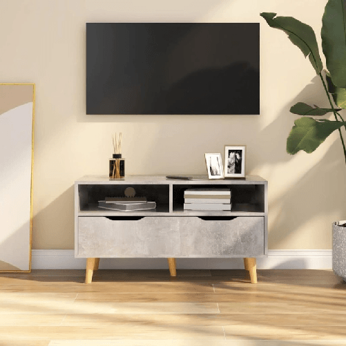 VidaXL Mobile TV Grigio Cemento 90x40x48,5 cm in Truciolato VidaXL 326781 supporto TV e sistema audio
