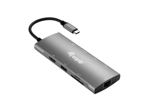 Conceptronic Equip Adattatore multifunzione USB-C 9 in 1, HDMI 4K/60Hz, LAN Gigabit, USB 3.2 GEN1, SD/TF, USB PD 100W Equip Adattatore multifunzione U