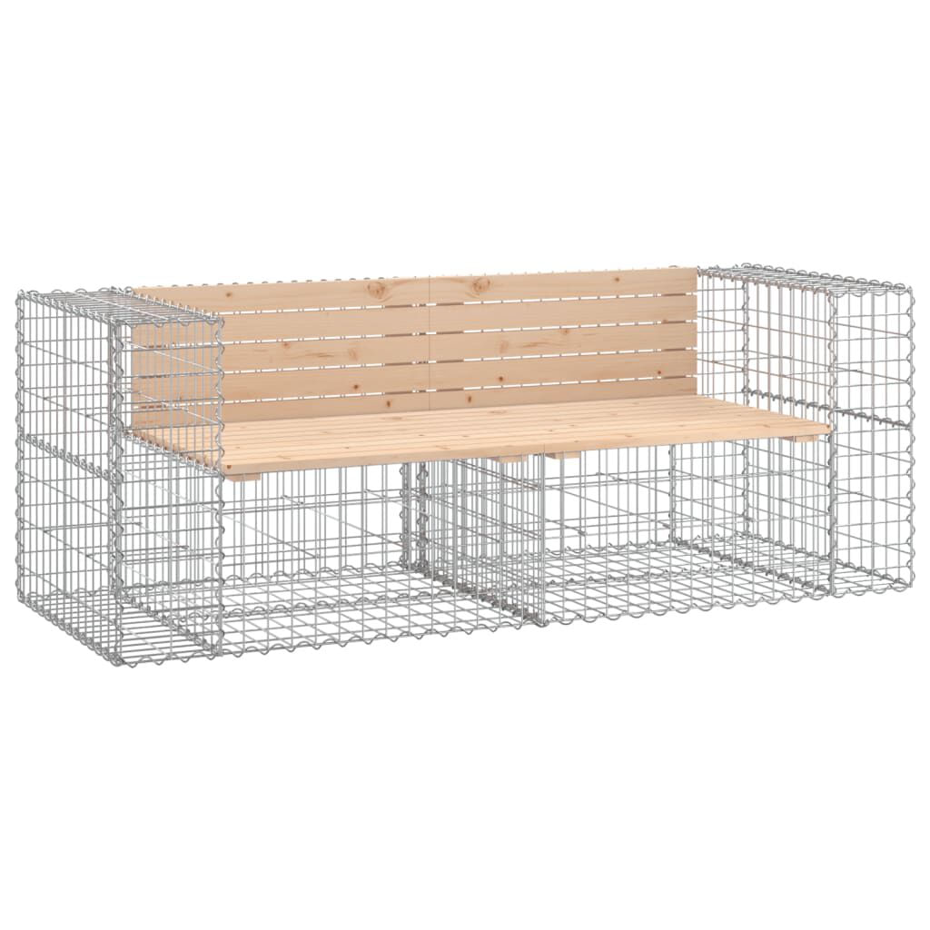 VidaXL Panca Giardino Design Gabbione 184x71x65,5 cm Massello di Pino VidaXL 3196236 panca da esterno