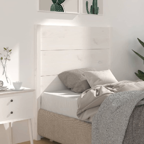 VidaXL Testiera per Letto Bianca 106x4x100cm in Legno Massello di Pino VidaXL 818706 testiera e pedana Bianco